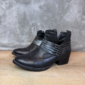 Diba Skyler Women's Ankle Boot Bootie Fall Heel Western Leather Black Size 7.5